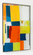 Verticle Horizon (Clown Scape), 2015, glass, steel, screen print ink, block printing ink, acrylic paint, and silicone&nbsp;