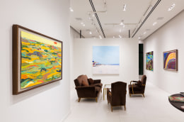 Works by Jon Joanis, Isca Greenfield-Sanders, and Yuka Kashiara on view in&nbsp;Unnatural Nature: Post-Pop Landscapes,&nbsp;on view in the Palm Beach gallery April 15 - May 25, 2022.  Installation view by Silvia Ros.