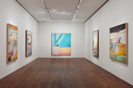 Installation view of California Landscapes: Richard Diebenkorn | Wayne Thiebaud at Acquavella Galleries from February 1-March 16, 2018.