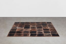 Carl Andre 49 Pieces of Steel, 1967 Hot-rolled steel 70 &frac12; x 70 &frac12; x &frac12; inches (179.1 x 179.1 x 1.3 cm) Private Collection &copy; 2023 Carl Andre / Licensed by VAGA at Artists Rights Society (ARS), NY