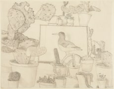 Lucian Freud, Cacti and Stuffed Bird, 1943