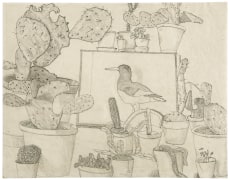 Lucian Freud, Cacti and Stuffed Bird, 1943