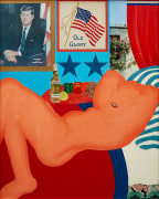 Tom Wesselmann  Great American Nude #21, 1961  Casein, enamel, graphite, printed paper, fabric, linoleum, and embroidery on board 60 &times; 48 inches (152.4 &times; 121.9 cm)  &copy; 2023 Estate of Tom Wesselmann / Artists Rights Society (ARS), NY