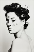 Hannah Wilke  S. O. S. Starification Object Series (Performalist Self-Portrait with Les Wollam), 1974  Gelatin silver print, 40 x 26 3/8 inches (101.6 x 67.0 cm)  &copy; Marsie, Emanuelle, Damon and Andrew Scharlatt, Hannah Wilke Collection &amp; Archive, Los Angeles. Licensed by VAGA at Artist&rsquo;s Rights Society (ARS), New York. Courtesy Alison Jacques, London.