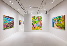 Works by Makiko Kudo, Nicole Wittenberg, and Daniel Heidkamp on view in&nbsp;Unnatural Nature: Post-Pop Landscapes,&nbsp;on view in the Palm Beach gallery April 15 - May 25, 2022.  Installation view by Silvia Ros.