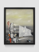 Yves Tanguy Mars Azur&eacute; (Azure Mars), 1948. Depicts desolate grey landscape populated by imposing shard-like elements and interlocking organic forms