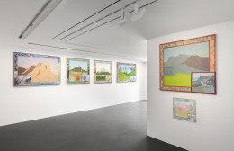 Installation view of Lola Montes and David McDermott: The Great Mountain Paintings 1988 &amp;amp; Landscapes from the Underworld, Vito Schnabel Gallery, St. Moritz, July 27, 2024 &ndash; September 15, 2024; Artworks &copy; The artists; Photo by Andrea Rossetti; Courtesy the artists and Vito Schnabel Gallery