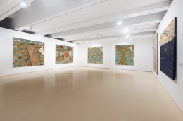 Installation view, Travel Diaries: Francesco Clemente, Brice Marden, Helen Marden, and Julian Schnabel, Curated by Vito Schnabel, Mohammed VI Museum of Modern and Contemporary Art, Rabat, Morocco, 2024; Artworks &copy; Francesco Clemente; Images &copy; National Foundation of Museums of Morocco, Mohammed VI Museum of Modern and Contemporary Art, Rabat