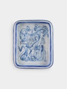 Lola Montes ceramic tray with blue figures on light blue background