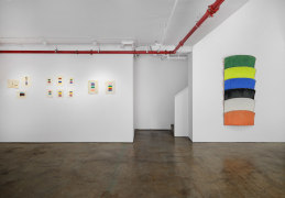 Installation view, Ron Gorchov: Exploring the Near/Far Painterly Horizons of Modern Space, Vito Schnabel Gallery, New York, NY, 2024; Artworks &copy; 2024; Estate of Ron Gorchov / Artists Rights Society (ARS), New York; Photo by Argenis Apolinario; Courtesy Vito Schnabel Gallery