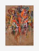 An abstract painting on jute by Spencer Lewis