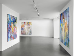 Main floor installation view of Caitlin Lonegan's show &quot;Blue Window&quot; in St. Moritz, Switzerland
