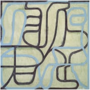 Abstract painting in blue and green by Brice Marden