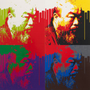 Portrait of Ai Weiwei in quadrants