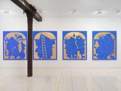 blue and gold paintings
