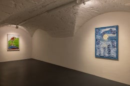 Installation view of Lola Montes and David McDermott: The Great Mountain Paintings 1988 &amp;amp; Landscapes from the Underworld, Vito Schnabel Gallery, St. Moritz, July 27, 2024 &ndash; September 15, 2024; Artworks &copy; The artists; Photo by Andrea Rossetti; Courtesy the artists and Vito Schnabel Gallery