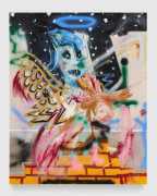 Robert Nava  Zombie Star Angel, 2024-2025  Oil, acrylic, grease pencil, and graphite on canvas  60 x 48 inches (152.4 x 121.9 cm)  &copy; Robert Nava; Photo by Jonathan Nesteruk; Courtesy the artist, Pace Gallery, and Vito Schnabel Gallery