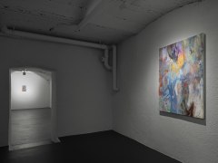 Ground floor installation view of Caitlin Lonegan's show &quot;Blue Window&quot; in St. Moritz, Switzerland
