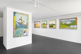 Installation view of Lola Montes and David McDermott: The Great Mountain Paintings 1988 &amp;amp; Landscapes from the Underworld, Vito Schnabel Gallery, St. Moritz, July 27, 2024 &ndash; September 15, 2024; Artworks &copy; The artists; Photo by Andrea Rossetti; Courtesy the artists and Vito Schnabel Gallery