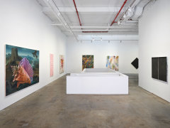 Installation view, These Days, Vito Schnabel Gallery, New York, NY, 2023; Artworks &copy; Ariana Papademetropoulos &copy; Estate of Rene Ricard &copy; Robert Nava &copy; Spencer Lewis &copy; Caitlin Lonegan &copy; Pat Steir; Photo by Argenis Apollinario; Courtesy the artists and Vito Schnabel Gallery