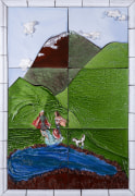 Lola Montes  The Hero's Journey, 2024  Hand-painted terracotta tiles mounted on steel support  50 7/8 x 35 inches (129 x 89 cm)  &copy; Lola Montes;&nbsp;Photo by Gianni Mania; Courtesy the artist and Vito Schnabel Gallery