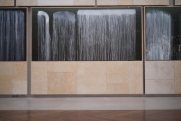 Installation view, Pat Steir Silent Waterfalls: The Barnes Series, The Barnes Foundation, Philadelphia, Pennsylvania, 2019
