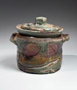 Harada Shuroku, Bizen water jar, ash-glazed, 1998, glazed stoneware Japanese mizusashi, Japanese contemporary ceramics, Japanese water jar, Japanese ceramics, Japanese pottery