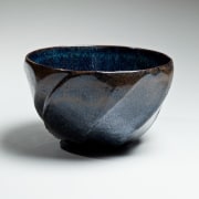Shimizu Uichi, Japanese glazed stoneware, Japanese tenmoku-glazed bowl, tenmoku glaze, 1960