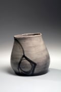 Leaning vessel with geometric patterning, ca. 1970