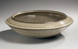 Taupe celadon glazed bowl with beveled edge, 2013