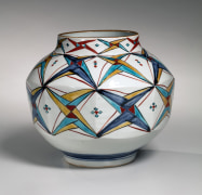 Vase with geometric patterning, ca. 1972