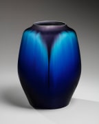 Medium-sized vase with infused blue and purple kutani glazes, ca. 2004