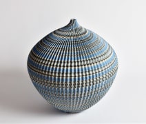 Round neriage (marbleized) vessel with tapered base and small mouth, 2019