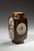 Hamada Shoji, iron-glazed vessel, nuka-glazed, glazed stoneware, ca. 1960, Japanese ceramics, Japanese pottery, Japanese vessel, Japanese iron glaze, Japanese modern ceramics