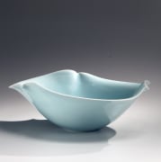 Large celadon undulating bowl with three points and flaring sides, 2011