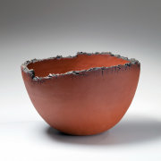 Imai Hyoe, Sekito, Red Work, 1989, black and iron slip-glazed stoneware, Japanese sculpture, Japanese ceramics, Japanese pottery, Japanese contemporary ceramics