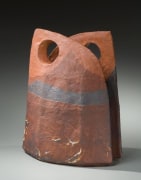 Suzuki Osamu, Japanese glazed stoneware, Japanese ceramic sculpture, Japanese shino-glazed vessel, 1991