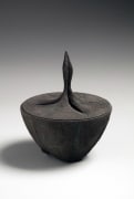 Green and black clay glazed incense burner with a pointed handle, 2013