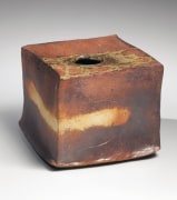 Square ash-glazed vase