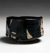 Black Oribe type straight-sided faceted teabowl