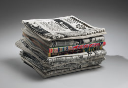 Stack of folded newspapers; Newspaper P-12 (Tsumikasaneta shimbun; A Pile of Newspapers), 2012