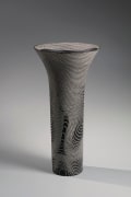 Standing vessel with flared mouth, decorated with swirling concentric curvilinear patterning, 1992