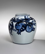 Blue-and-white vase with pomegranate design, ca. 1960
