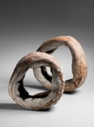 Pair of dark brown ring-shaped sculptures&nbsp;