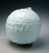 Globular vase with subtle pattern created by indentations, 2006