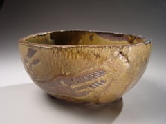 Hamanaka Gesson (b. 1943), Bowl with oribe glaze