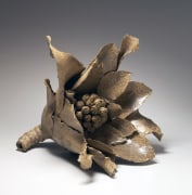 Sugiura Yasuyoshi, Japanese glazed stoneware, Japanese ceramic sculpture, butterbur sprout, 2004