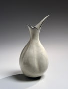 Craquelure, hakuji (icy white) celadon-glazed bulb-shaped vase with soaring mouth, 2019