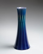 Blue, green, and yellow kutani glazed faceted columnar vase, 2007-08