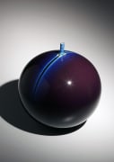 Tokuda Yasokichi III, Japanese glazed porcelain, Japanese Kutani-glazed porcelain, Japanese blue globular vase, 2000